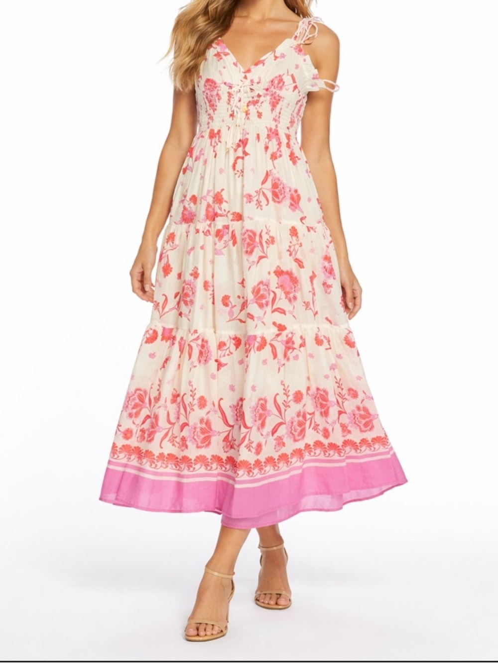 Chelsea & Violet Red and White Floral Dress